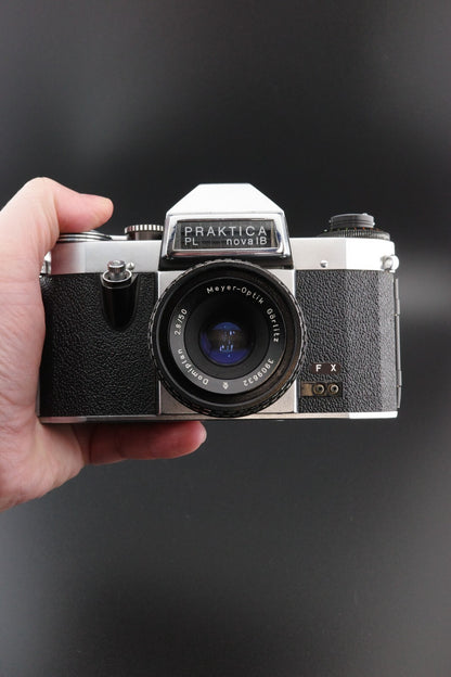 Praktica PL Nova 1B 35mm SLR + Meyer Optik 50mm f/2.8 - Film Tested & Working