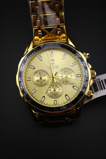 Montres Prestige MPW-0342 Men's Watch 44mm Gold S.Steel Quartz - New & Boxed