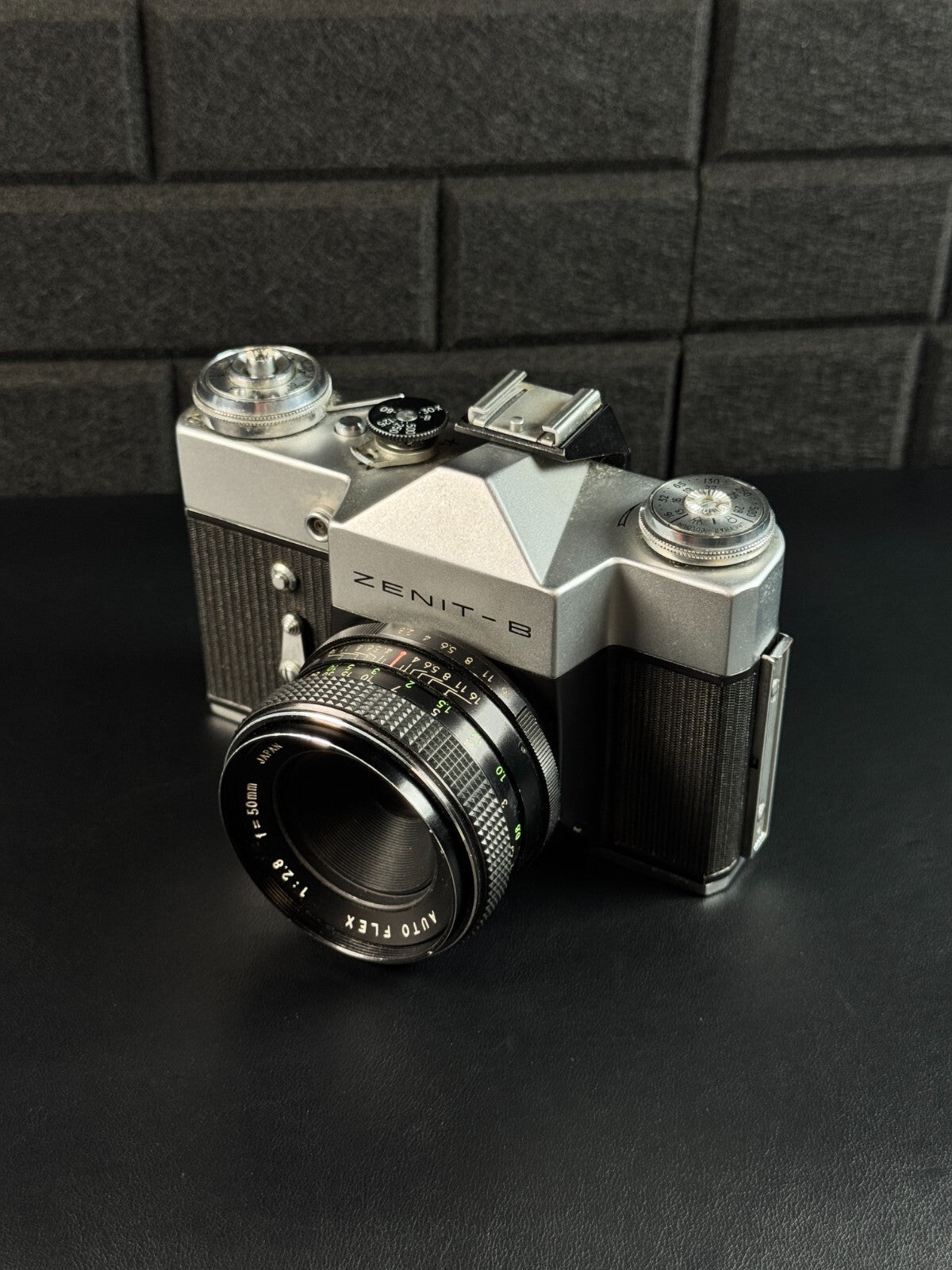 Vintage Zenit-B 35mm SLR Camera + Auto Flex 2.8 50mm Lens - Tested & Working