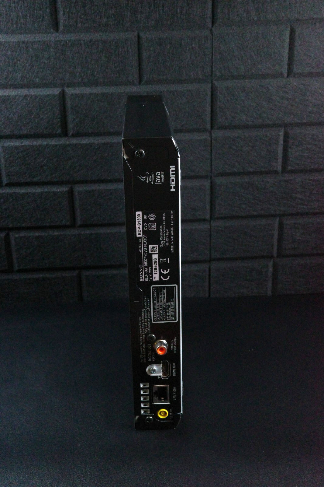 Sony BDP-S1500 Compact 1080p Blu-Ray DVD Player + Remote - Tested & Working