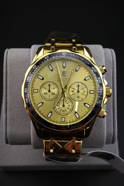 Montres Prestige MPW-0342 Men's Watch 44mm Gold S.Steel Quartz - New & Boxed