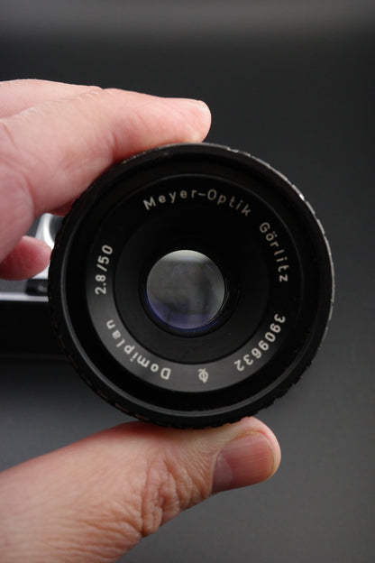 Praktica PL Nova 1B 35mm SLR + Meyer Optik 50mm f/2.8 - Film Tested & Working