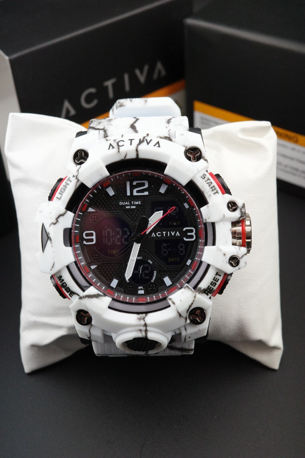 Brand New & Boxed - Activa X Invicta ACW8008-003 Men's Digital Watch 49mm White Camouflage