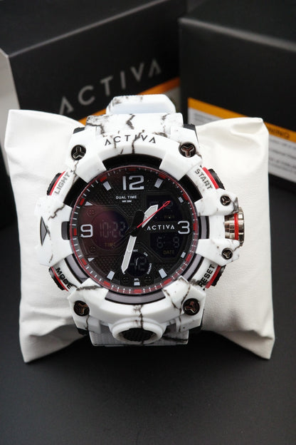 Brand New & Boxed - Activa X Invicta ACW8008-003 Men's Digital Watch 49mm White Camouflage