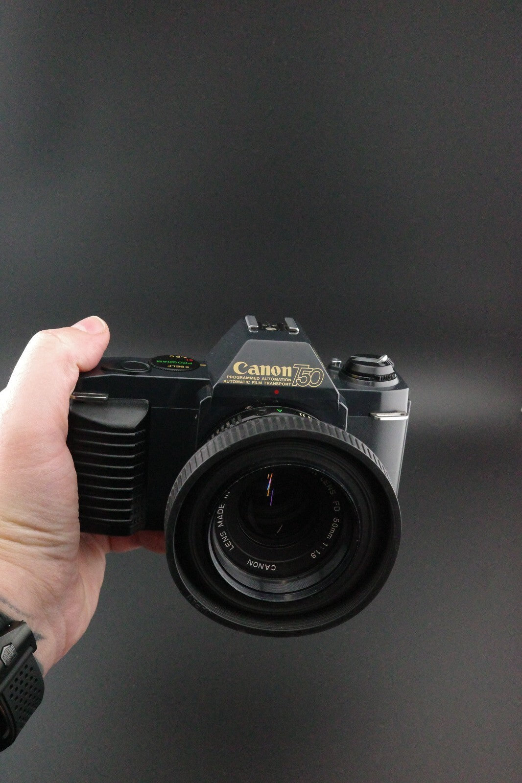 Canon T70 35mm SLR + FD 50mm f1.8 Lens + Speedlite 244T - Tested & Working