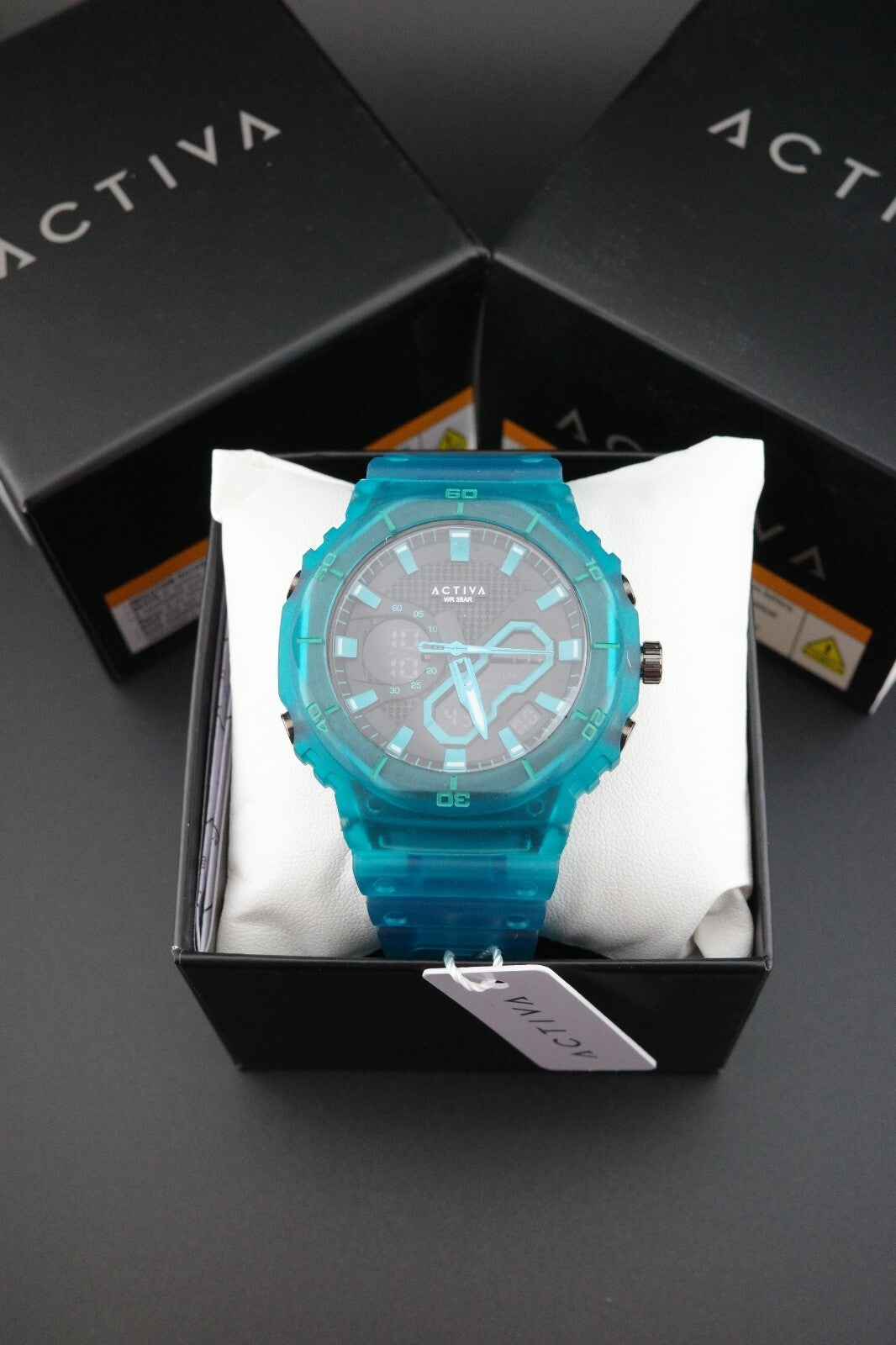 Activa Exon X Invicta ACW8120-004 Men’s Digital Watch 48mm Teal Blue New & Boxed