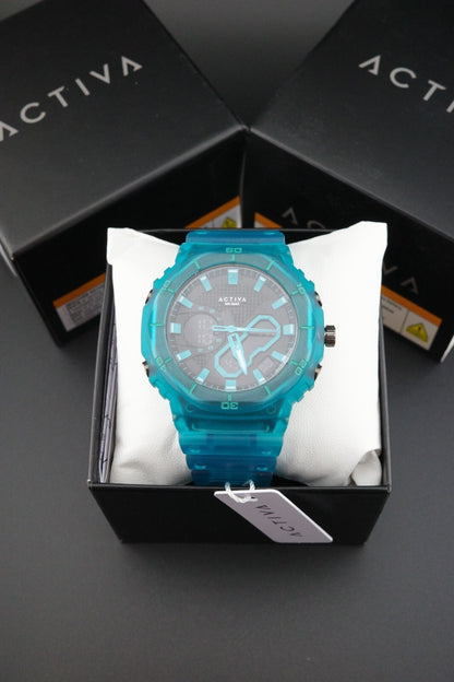 Activa Exon X Invicta ACW8120-004 Men’s Digital Watch 48mm Teal Blue New & Boxed