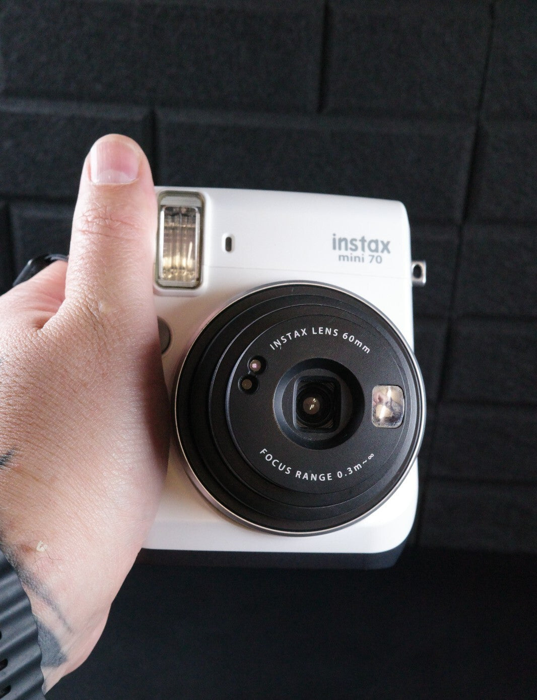 Working Fujifilm Instax Mini 70 Moon White Instant Film Camera + Film/Batteries