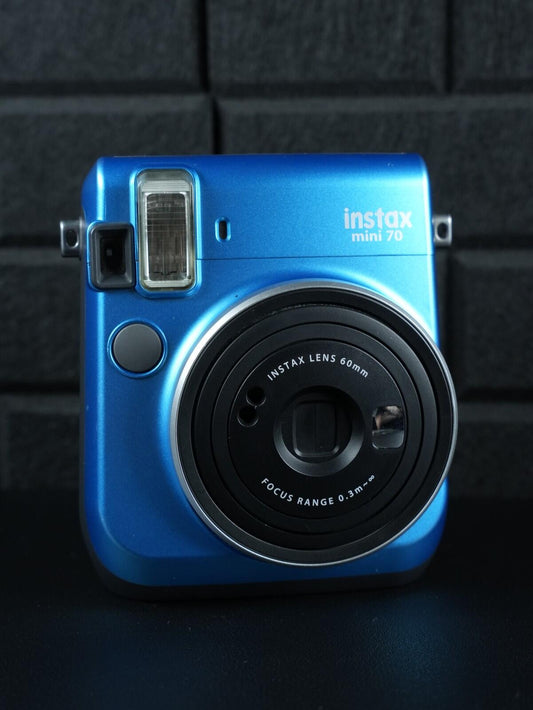 Fujifilm Instax Mini 70 Camera Instant Camera - Blue - Tested & Working (502)