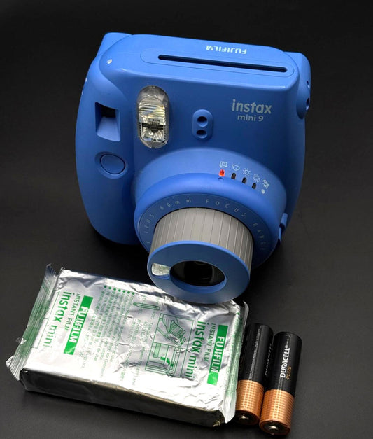 Fujifilm Instax Mini 9 Instant Camera Cobalt Blue + Film & Batteries - Working