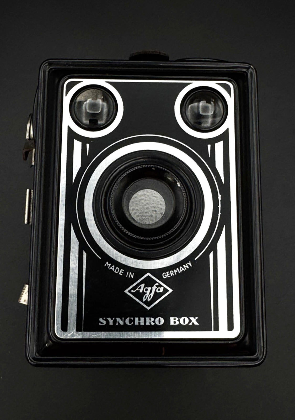 Vintage 1950s Agfa Synchro Box 120 Film Camera With Art Deco Design - Working