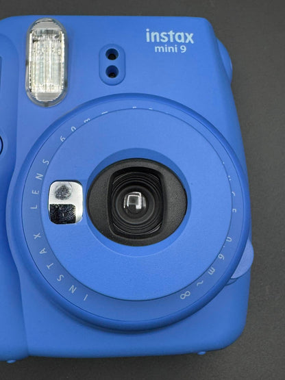Boxed Fujifilm Instax Mini 9 Instant Camera Cobalt Blue + Film & Batteries
