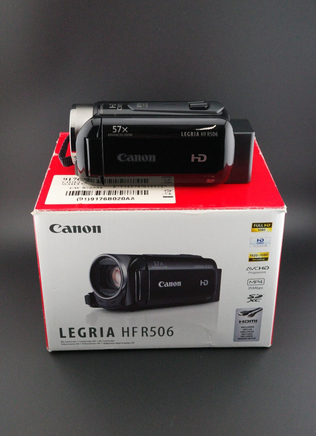 Canon LEGRIA HF R506 Full HD Camcorder Boxed Battery Charger Cables Excellent