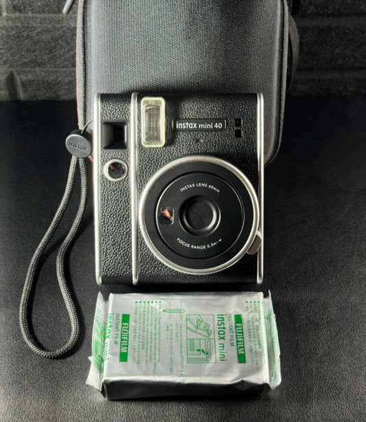 Fujifilm Instax Mini 40 Instant Camera + Case, Film & Batteries (Tested Working)