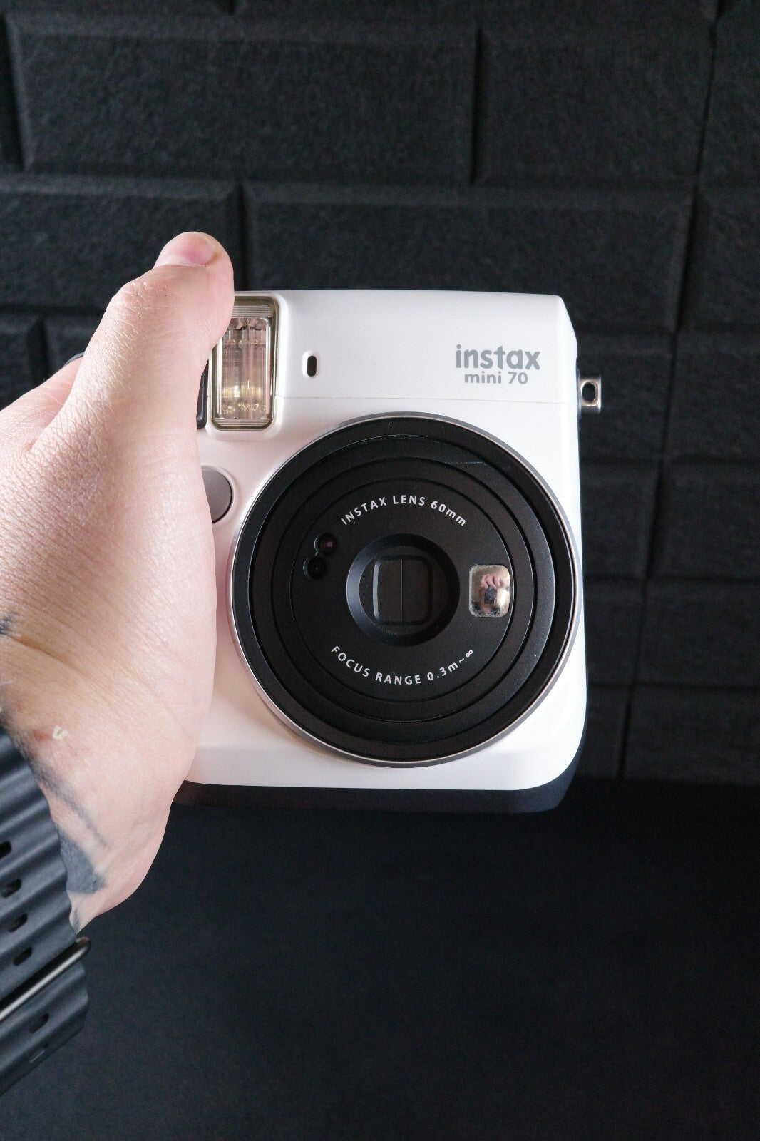 Working Fujifilm Instax Mini 70 Moon White Instant Film Camera + Film/Batteries