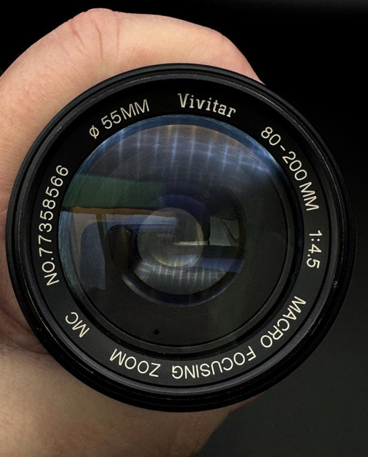 Vivitar 80-200mm f/4.5 MC Tele-Macro-Zoom Lens Canon FD Mount - Tested & Working