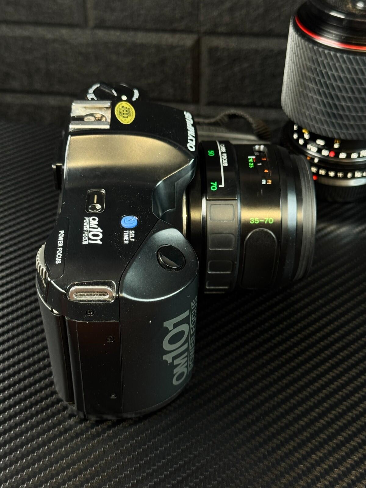 Olympus OM101 35mm Film Camera & 2 Lens Bundle - Working (Read Details) L405