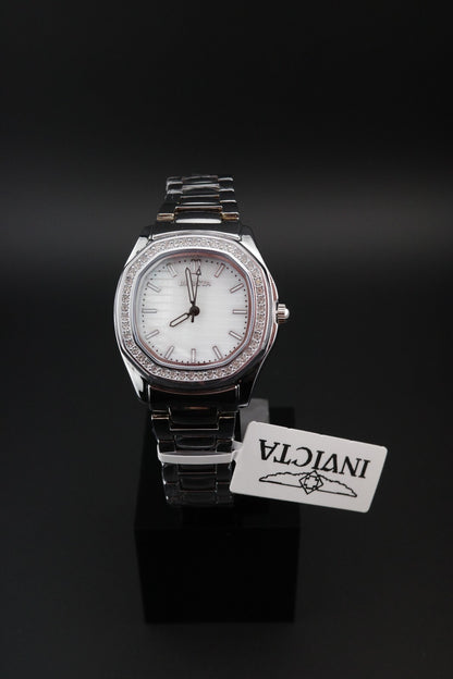 New Boxed Invicta Wildflower 001-GA-L-500 Ladies 32mm Silver Tone Bracelet Watch