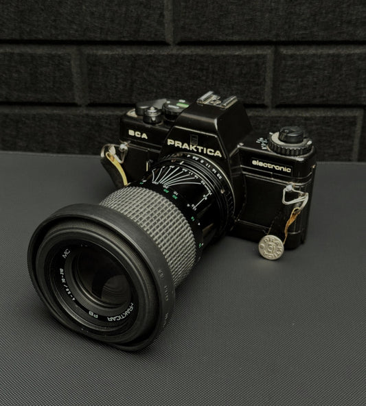 Praktica BCA Electronic 35mm SLR Camera + Pentacon 70-210mm Lens - Working