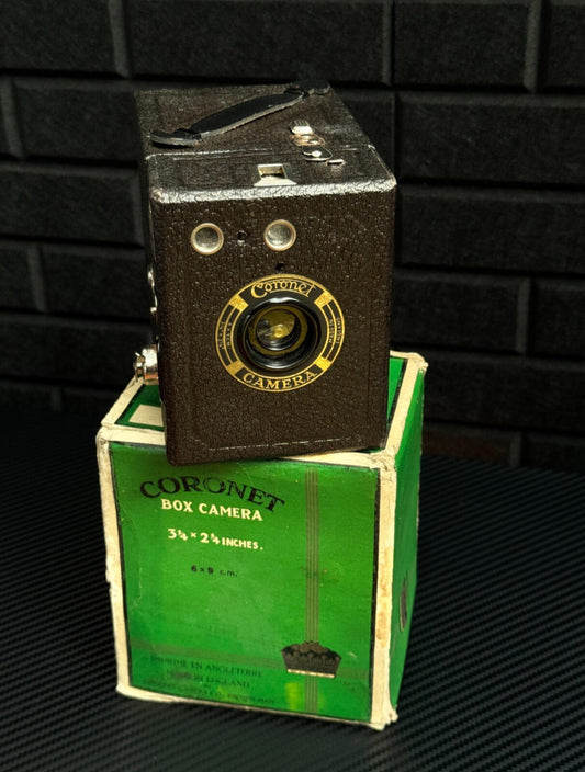Coronet Rex Model 020 Vintage 1930's 120 Film Box Camera With Original Box