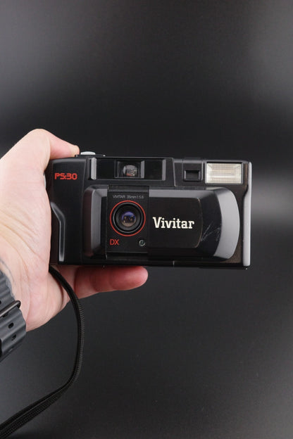 Vivitar PS-30 Vintage 1990's 35mm Point and Shoot Film Camera - Tested & Working
