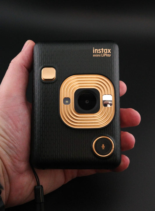 Fujifilm Instax Mini LiPlay Hybrid Instant Camera – Black & Rose Gold + Film