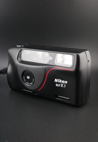 Nikon RF10 Vintage 35mm Film Camera + Batteries and Case - Film Tested & Working