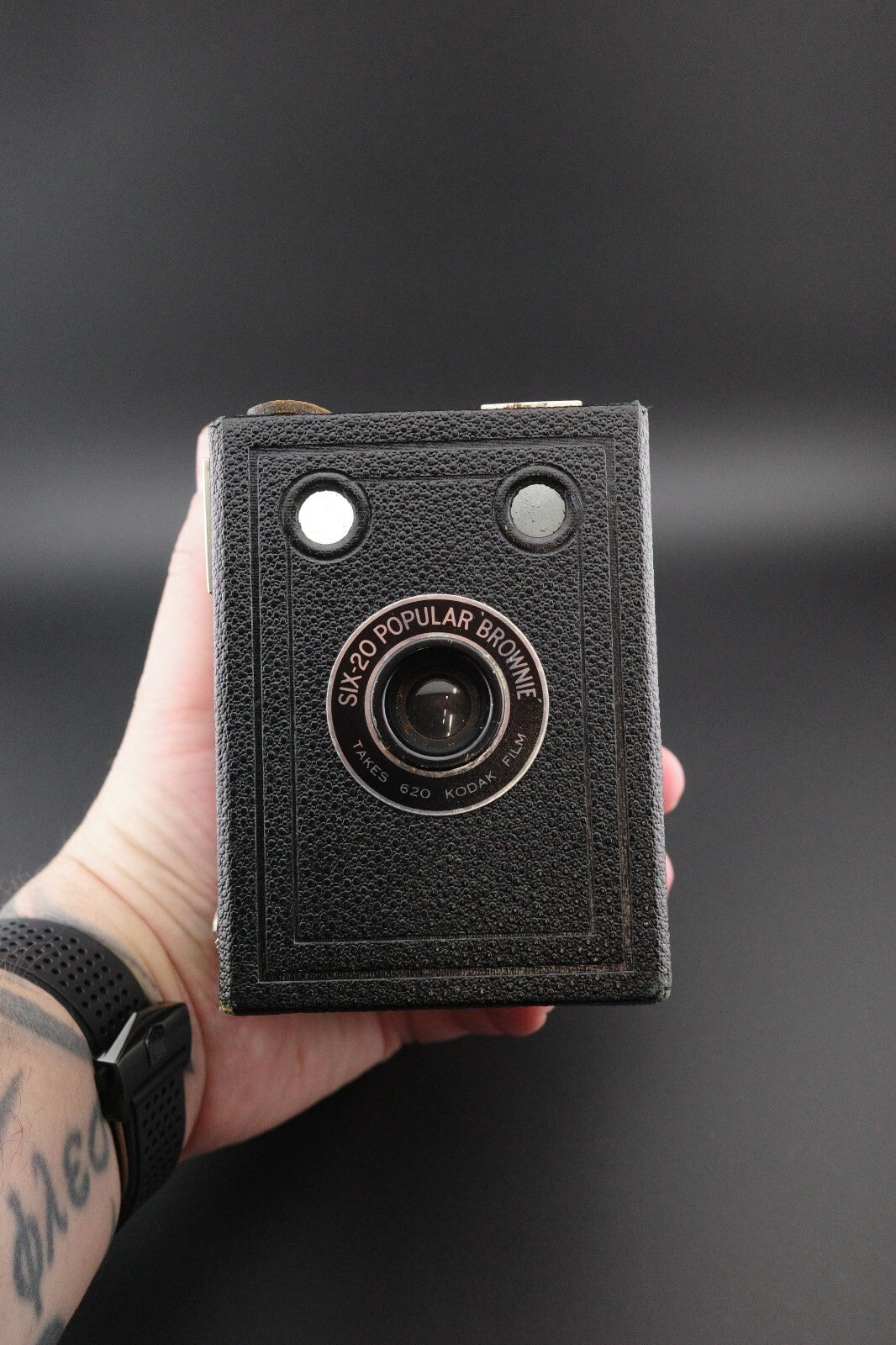 Kodak Six-20 Popular Brownie Vintage 1940's 620 Film Box Camera Tested Working