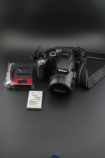 Nikon Coolpix P500 12.1MP 36x Zoom Digital Bridge Camera + New Battery / Charger