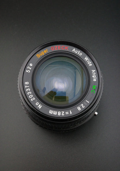 Ozeck Super Auto MC 28mm f/2.8 Canon FD Wide Angle Lens Clean, Tested & Working