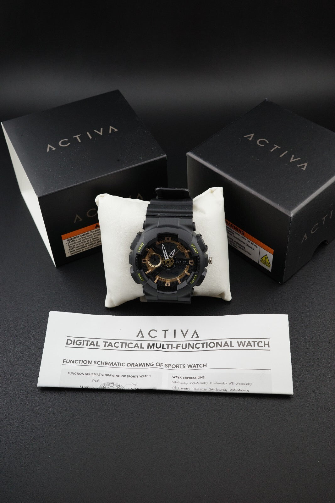 Brand New Boxed Activa Pixel X Invicta ACW498-003 Men's Digital Watch 50mm Black