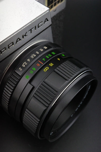 Praktica LB2 Vintage 35mm SLR + Helios 44M-4 58mm f2 M42 Film Tested & Working