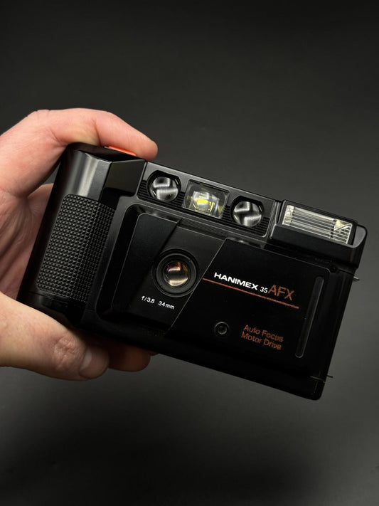 Hanimex Vintage Instant 35mm Film Camera AFX Black & Case  - Tested and Working