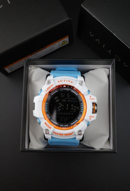 Activa x Invicta Mens Digital Watch 56mm Light Blue - Brand New & Boxed