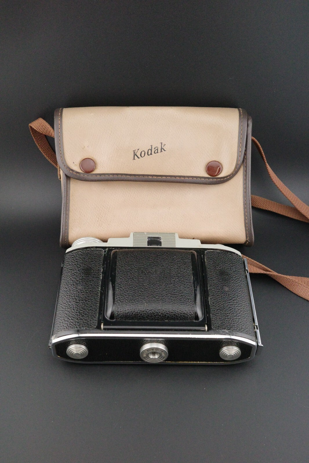 Kodak 66 Model II Vintage 1950's 120 Film Folding Camera + Case Tested & Working