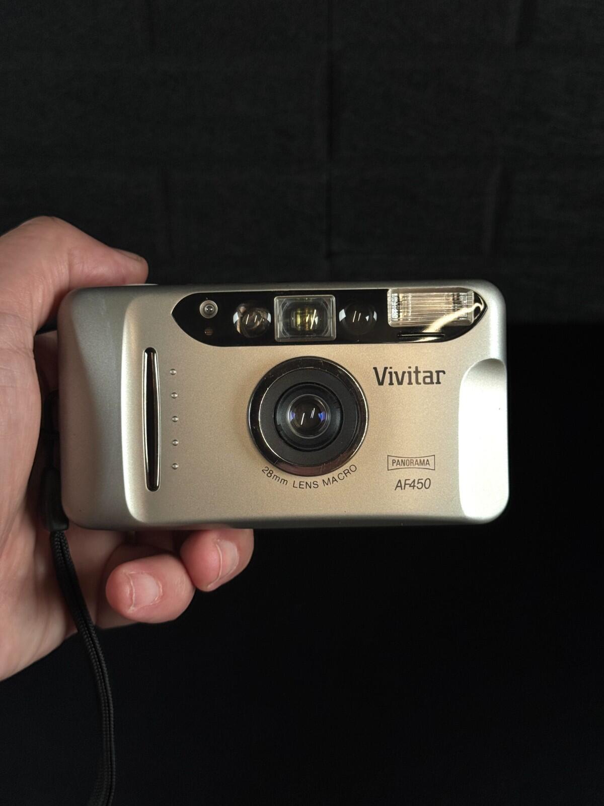 Working Vivitar AF450 Compact 35mm Film Camera 28mm Macro Lens Panorama