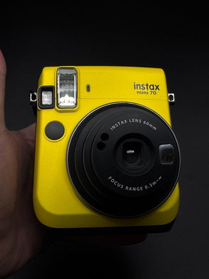 Fujifilm Instax Mini 70 Yellow Instant Film Camera + Film & Batteries - Working