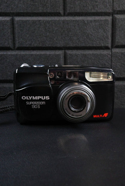 Olympus Superzoom 130 S 35mm Point & Shoot Compact Film Camera Tested & Working