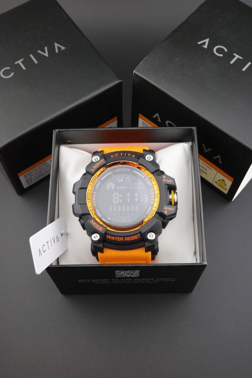 Brand New Activa X Invicta ACW8020-005 Men's Digital Watch 56mm Orange & Black