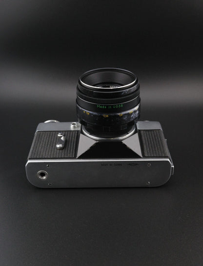 Zenit-B 35mm Film SLR Camera + Helios 44-2 58mm F2 Lens & Case Tested & Working