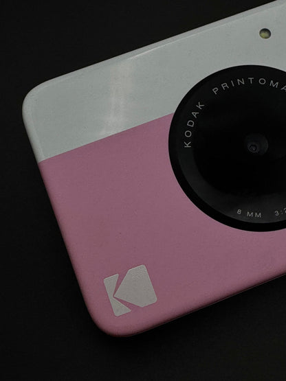 Kodak Printomatic Camera Pink/White Instant Camera + 20 Film Sheets - Working