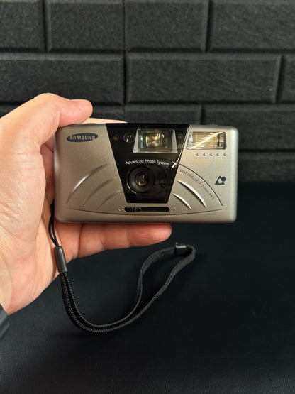Rare 1990's Samsung Rocas 100 Camera APS Film Camera + Battery Tested & Working