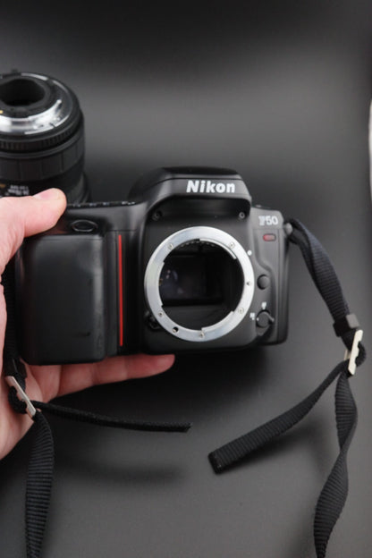 Nikon F50 35mm SLR Camera + Sigma 24-70mm - Film Tested & Working - Read Details
