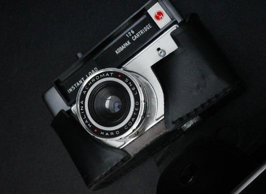 Halina Insta Load 126 Vintage Film Camera & Leather Case - Achromat Lens
