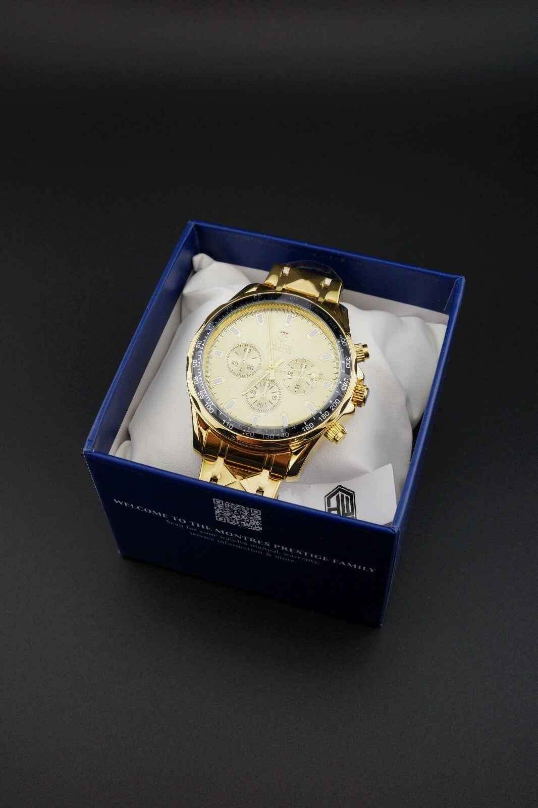 Montres Prestige MPW-0342 Men's Watch 44mm Gold S.Steel Quartz - New & Boxed