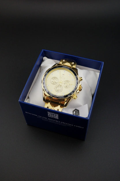 Montres Prestige MPW-0342 Men's Watch 44mm Gold S.Steel Quartz - New & Boxed