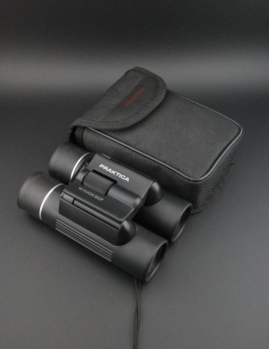 Praktica W10x25 DCF 10x25 Compact Binoculars With Case - Tested & Working