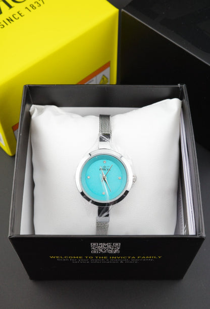New & Boxed Invicta Angel 70296 Blue / Silver Stainless Steel Ladies Watch 26mm