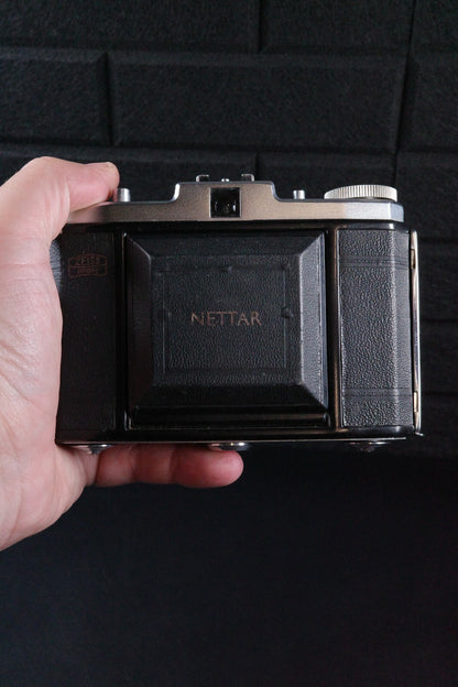 Zeiss Ikon Nettar 517/16 Vintage 1950's 120 Film Camera - Working - Heavy Fungus On Lens
