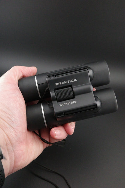 Praktica W10x25 DCF 10x25 Compact Binoculars With Case - Tested & Working